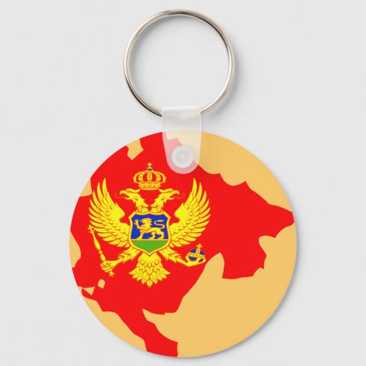 Merkkaart van de Montenegrijnse vlag Sleutelhanger (Voorkant)
