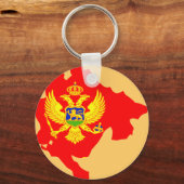 Merkkaart van de Montenegrijnse vlag Sleutelhanger (Voorkant)