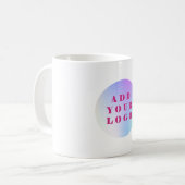 Merkkleur bedrijfslogo koffiemok (Voorkant links)