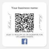 Merkkleur bedrijfsnaam qr code Facebook Vierkante Sticker (Voorkant)