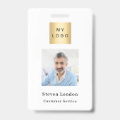 Merkkleur foto naam QR-code bedrijfslogo Badge (Voorzijde)