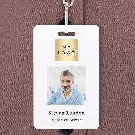 Merkkleur foto naam QR-code bedrijfslogo Badge