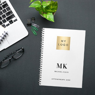 Merkkleur monogram initiaal bedrijf notitieboek