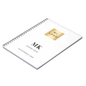 Merkkleur monogram initiaal bedrijf notitieboek (Linkerzijde)