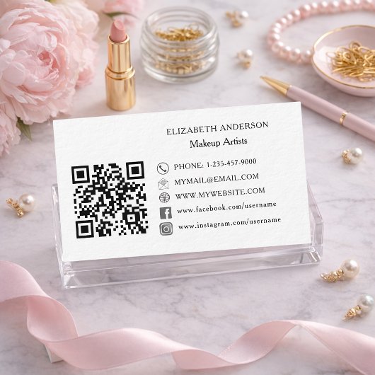 Merkkleur Qr code social media premium Visitekaartje