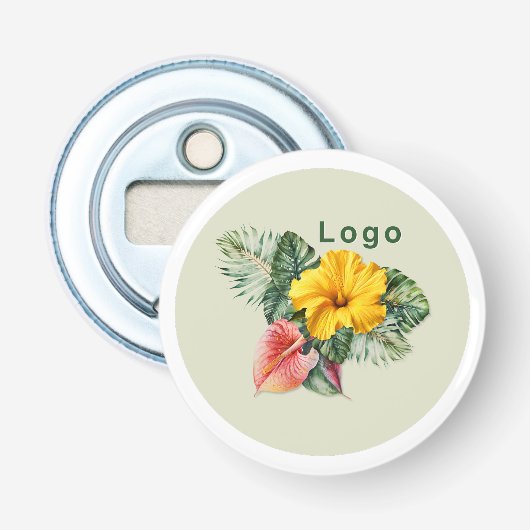 Merklogo promotie  button flesopener (Voorkant)