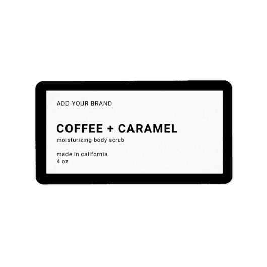 Merkmerk en modern, minimaal bewerkbaar kleurenpro etiket (Voorkant)