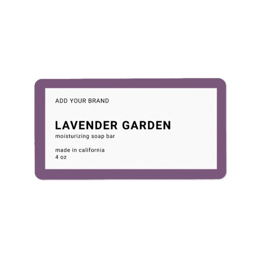 Merkmerk en modern, minimaal bewerkbaar kleurenpro etiket (Voorkant)