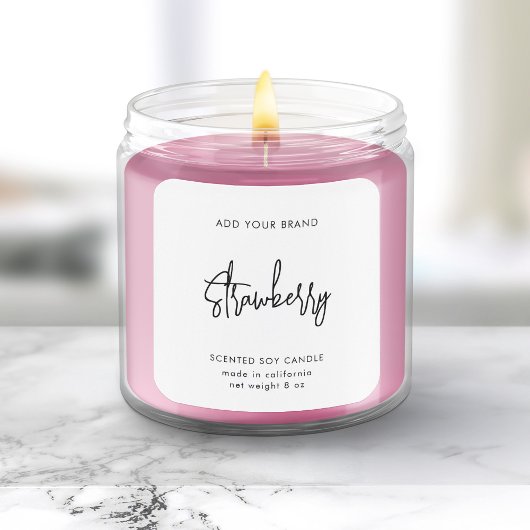 Merkmerk en modern script toevoegen Minimalistisch Vierkante Sticker