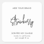 Merkmerk en modern script toevoegen Minimalistisch Vierkante Sticker (Voorkant)