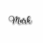 Merknaam - Handgeschreven kalligrafie Sticker (Voorkant)