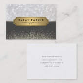 Merknaam met metalen gouden label met strepen (Voorkant / Achterkant)