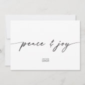 Merknaam Modern Peace & Joy Holiday Christmas Kaar Bedankkaart (Voorkant)