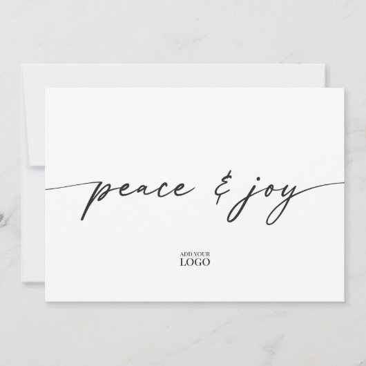 Merknaam Modern Peace & Joy Holiday Christmas Kaar Bedankkaart (Voorkant)