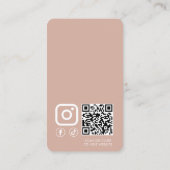 Merknaam Monogram Blush en Witte QR Code Visitekaartje (Achterkant)