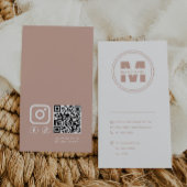 Merknaam Monogram Blush en Witte QR Code Visitekaartje