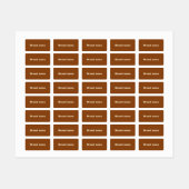 Merknaam op label met etiket met handdoek in bruin (Vel)