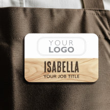 Merknaam Staff Woodgrain Bruin Magnetisch of Speld