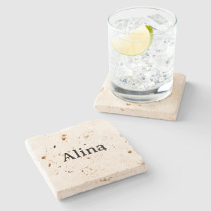 Merkpromotie 4" x 4" Travertine Stenen Onderzetter