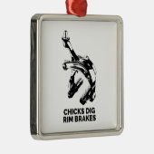 Merkremmen van kuikens met duik metalen ornament (Rechts)