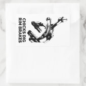 Merkremmen van kuikens met duik rechthoekige sticker (Tas)