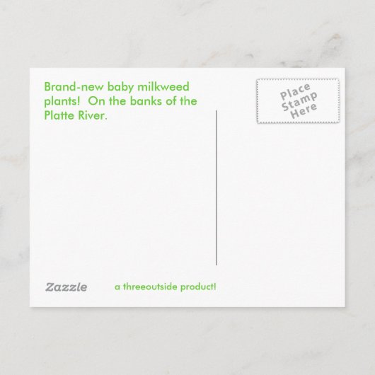 Merkrooskleurige planten aankondigingskaart (Achterkant)