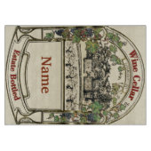  merkteken op het etiket van wijn, snijplank (Voorkant)