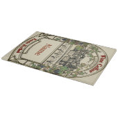  merkteken op het etiket van wijn, snijplank (Hoek)