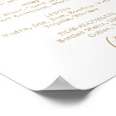 Merkteken voor het menu Minimalistisch Gold Weddin Poster (Hoek)