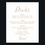 Merkteken voor het menu Minimalistisch Gold Weddin Poster<br><div class="desc">Dit minimalistische gouden trouwmenu-bord is perfect voor een eenvoudige bruiloft. Het moderne romantische ontwerp kenmerkt klassieke gouden en witte typografie in combinatie met een roestachtige, maar elegante kalligrafie met , met de hand geschreven stijl. in elke kleur. Houd het ontwerp eenvoudig en elegant, zoals het is, of personaliseer het door...</div>