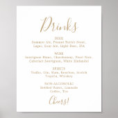 Merkteken voor het menu Minimalistisch Gold Weddin Poster (Voorkant)