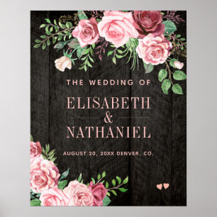 Merkteken voor rozen tuinhout poster