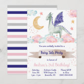 Merkverhaal, Dragon Thmed Birthday Party Kaart (Voorkant / Achterkant)