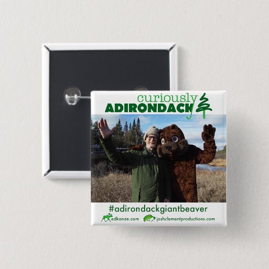 Merkwaardig Adirondack-knop (ADK Giant Beaver) Vierkante Button 5,1 Cm (Voorkant /achterkant)