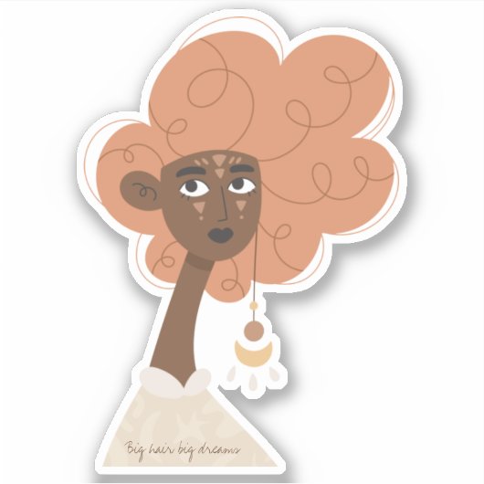 Merkwaardig haar grote dromen boho ster sticker (Voorkant)