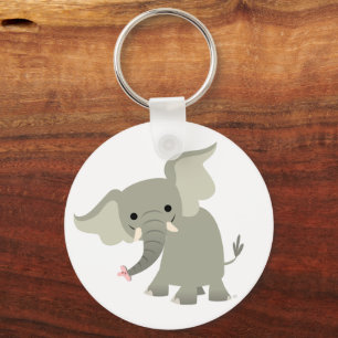 Merkwaardige Cartoon Elephant Sleutelhanger