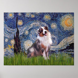 Merle Aussie Shep - Sterrennacht Poster