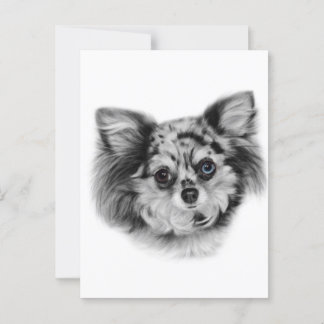 Merle Beauty - Hand Painted Chihuahua Portrait Briefkaart