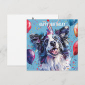 Merle Border Collie Verjaardagskaart (Voorkant / Achterkant)