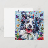 Merle Border Collie Verjaardagskaart (Voorkant / Achterkant)