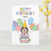 Merle Cockapoo Cavapoo Hond Gelukkige Verjaardag Kaart (Gele Bloem)