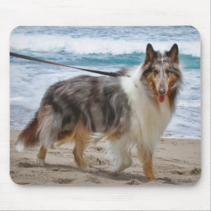 Merle Collie Dog aan het strand Muismat