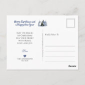 Merle Collie & Lambs in Winter Night - Kerstmis Briefkaart (Achterkant)