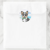 Merle Corgi Ronde Sticker (Tas)