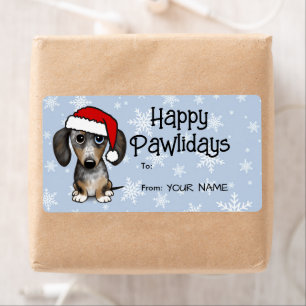 Merle Dapple Dachshund Hond van Kerstmis tot van G Etiket