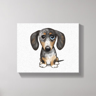 Merle Dapple Dachshund Schattige Wiener Dog Canvas Afdruk