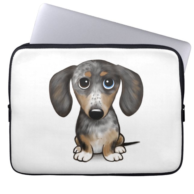 Merle Dapple Dachshund Schattige Wiener Dog Laptop Sleeve (Voorkant)