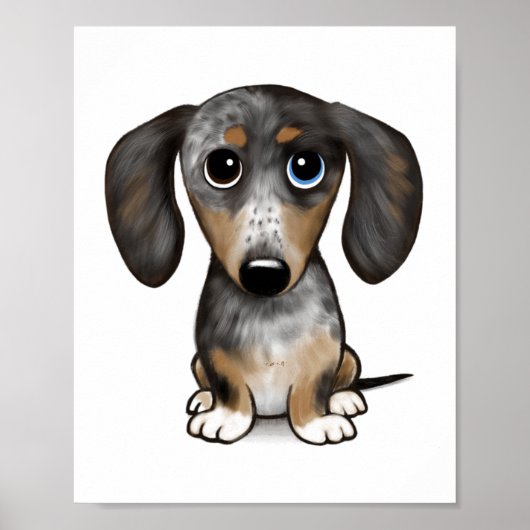 Merle Dapple Dachshund Schattige Wiener Dog Poster (Voorkant)