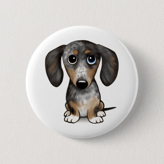 Merle Dapple Dachshund Schattige Wiener Dog Ronde Button 5,7 Cm (Voorkant)