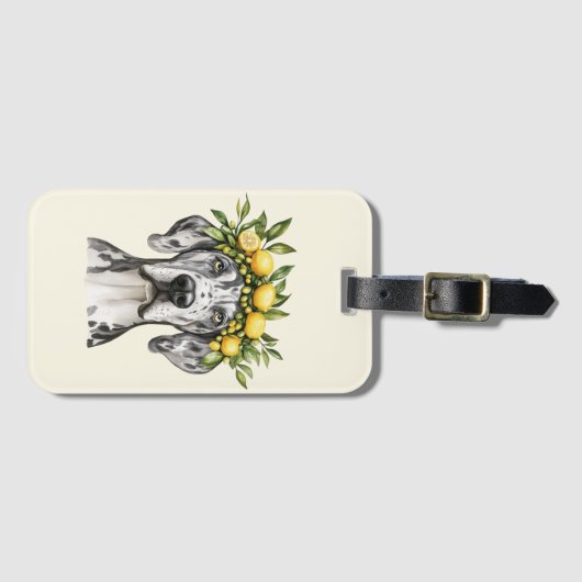 Merle Great Dane Dog Lemon Crown Bagagelabel (Voorkant (horizontaal))